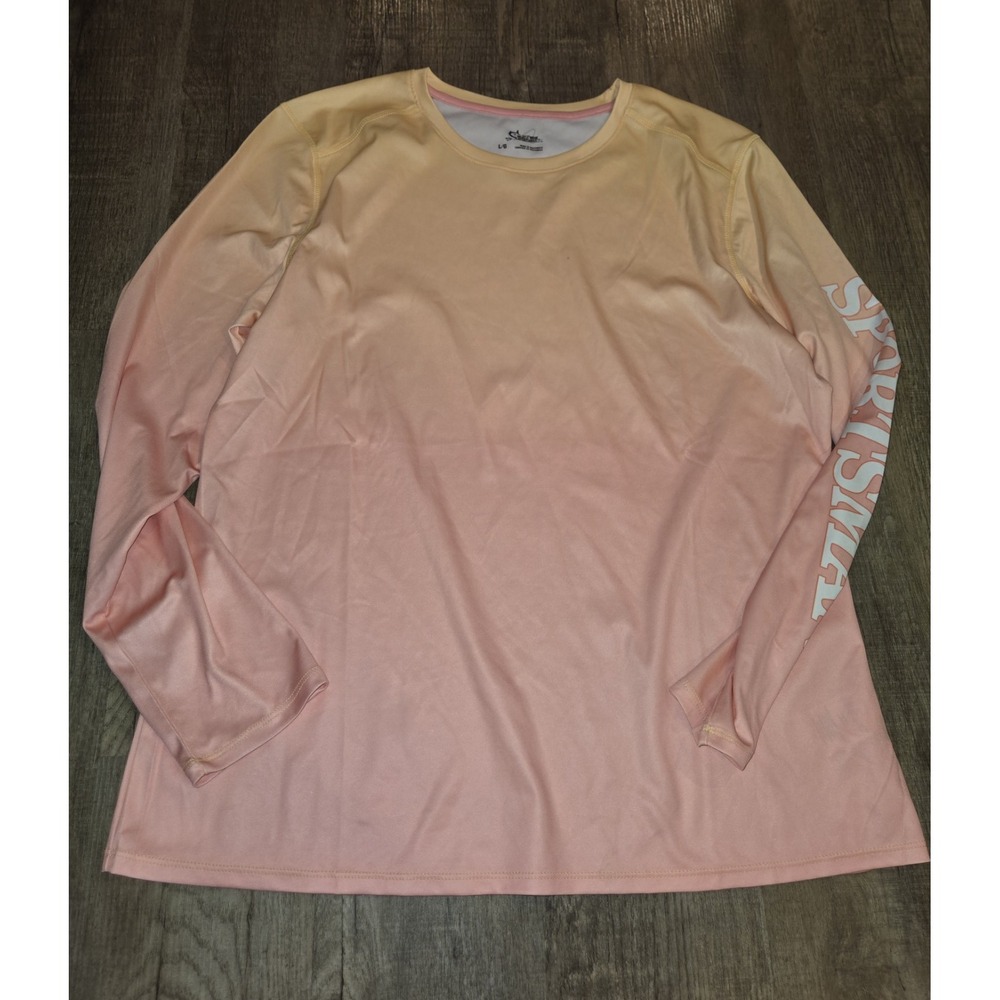World Wide Sportsman Women's Pink Long Sleeve Crew Neck Activewear Top L/G